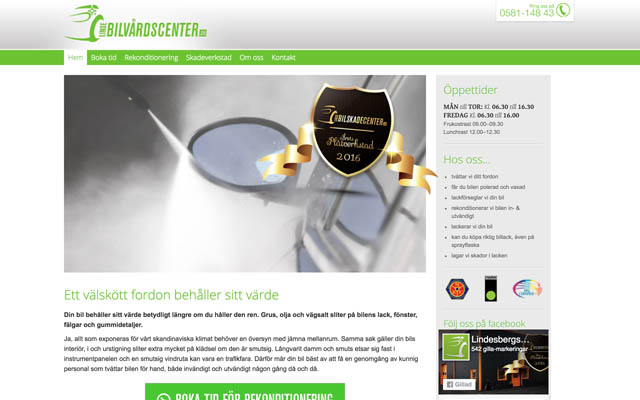Skärmdump av lindebilvardscenter.se