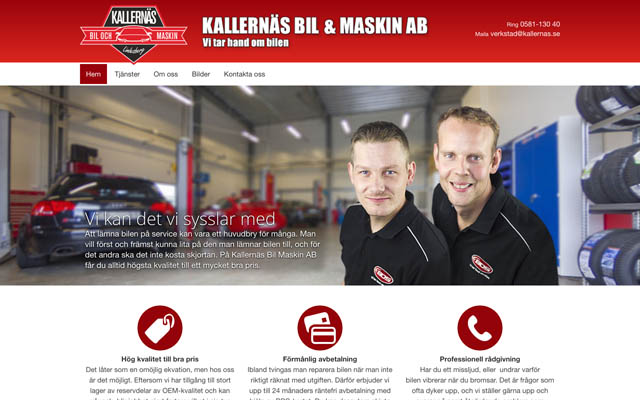 Skärmdump av kallernas.se