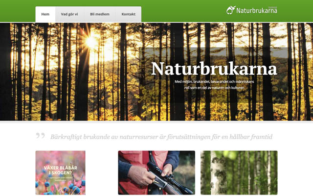 Skärmdump av naturbrukarna.se