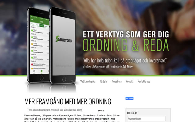 Skärmdump av smartoff.se